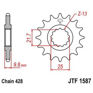 Reťazové koliečko JT JTF 1587-19 19T, 428