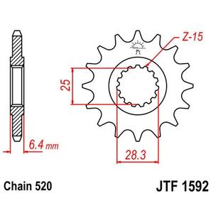 Reťazové koliečko JT JTF 1592-13 13T, 520