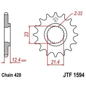 Reťazové koliečko JT JTF 1594-15 15T, 428