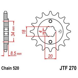 Reťazové koliečko JT JTF 270-13 13T, 520