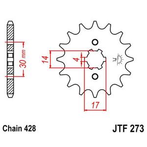 Reťazové koliečko JT JTF 273-13 13T, 428