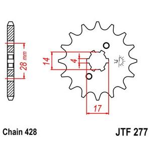 Reťazové koliečko JT JTF 277-13 13T, 428