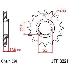 Reťazové koliečko JT JTF 3221-13 13T, 520