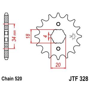 Reťazové koliečko JT JTF 328-12 12T, 520