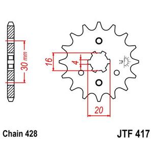 Reťazové koliečko JT JTF 417-13 13T, 428