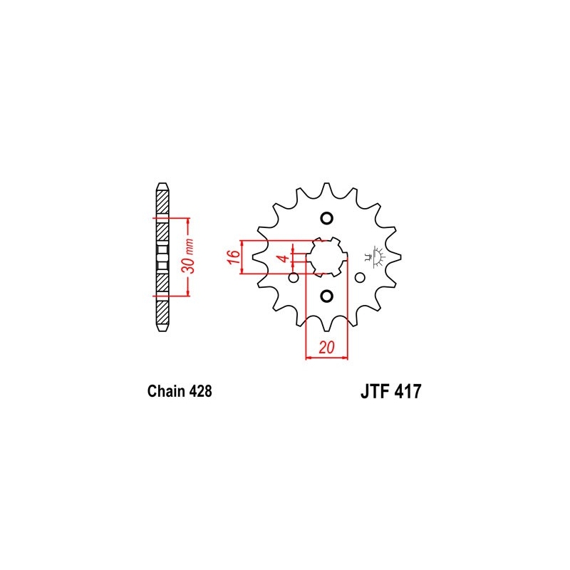 Reťazové koliečko JT 13T, 428