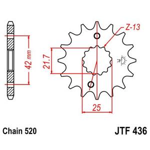 Reťazové koliečko JT JTF 436-13 13T, 520