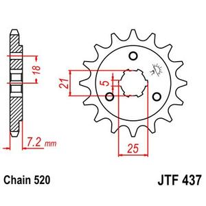 Reťazové koliečko JT JTF 437-14 14T, 520