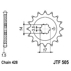 Reťazové koliečko JT JTF 505-15 15T, 428