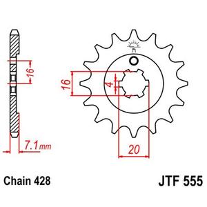 Reťazové koliečko JT JTF 555-15 15T, 428