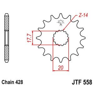 Reťazové koliečko JT JTF 558-13 13T, 428
