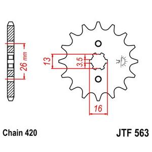 Reťazové koliečko JT JTF 563-17 17T, 420