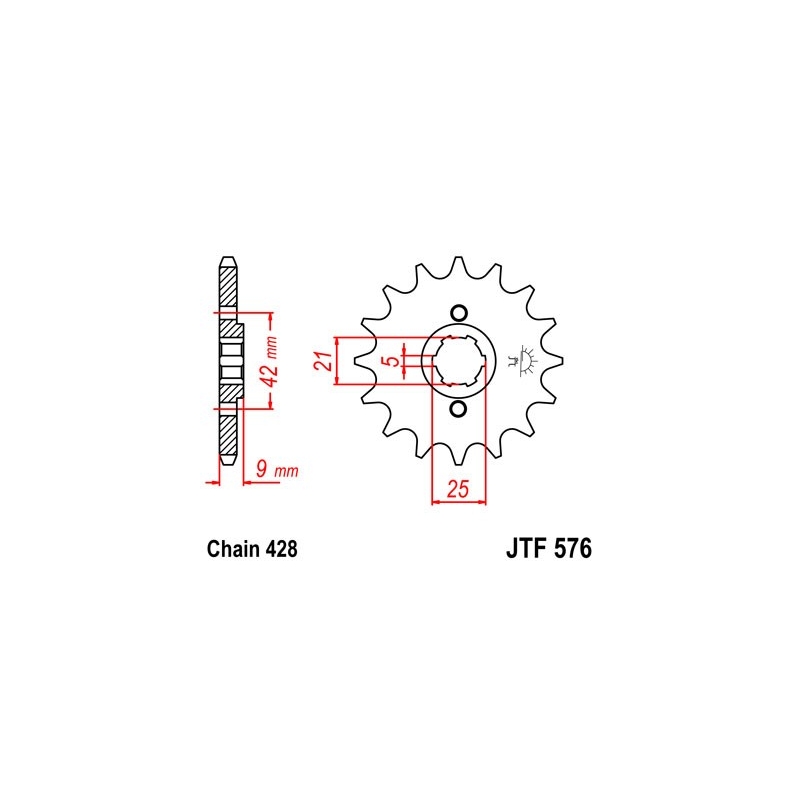 Reťazové koliečko JT 18T, 428