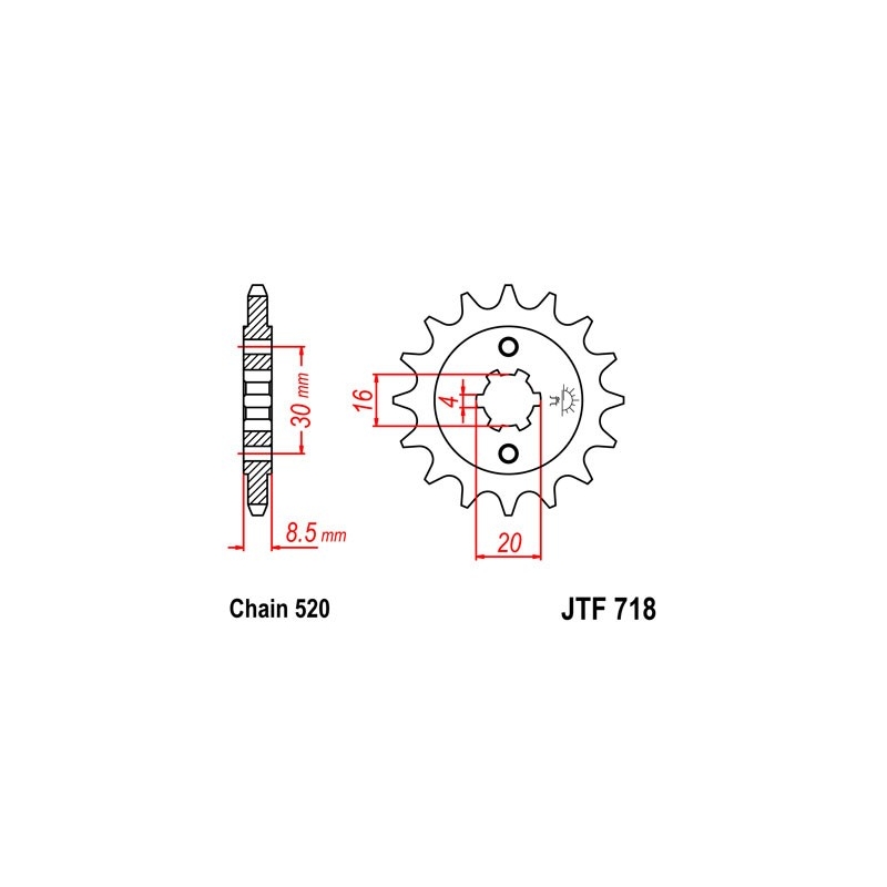 Reťazové koliečko JT 12T, 520