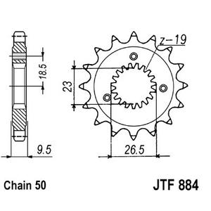 Reťazové koliečko JT JTF 884-21 21T, 530