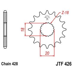 Reťazové koliečko JT JTF 426-15 15T, 428