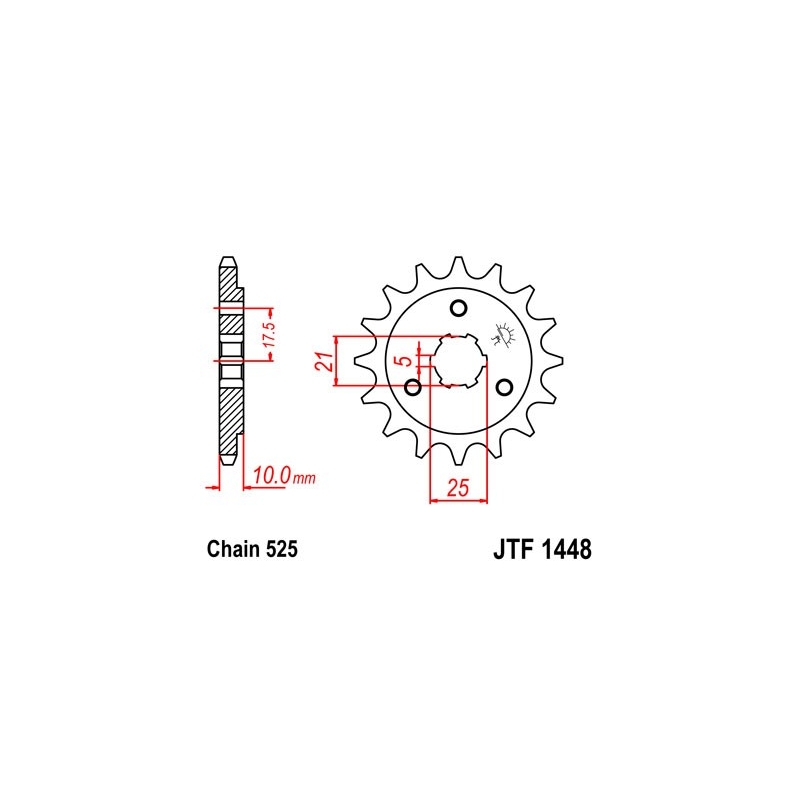 Reťazové koliečko JT 13T, 525