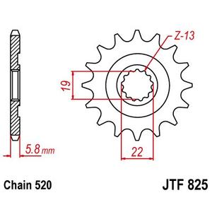 Reťazové koliečko JT JTF 825-13 13T, 520