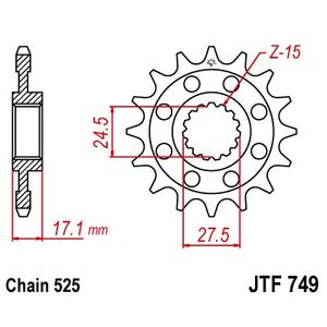 Reťazové koliečko JT JTF 749-15 15T, 525