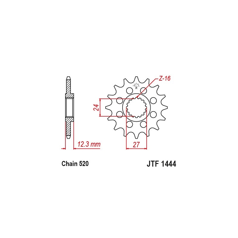 Reťazové koliečko JT 17T, 520