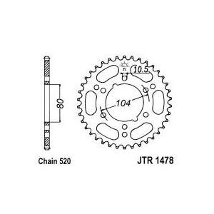 Reťazová rozeta JT JTR 1478-36 36T, 520