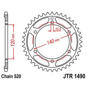 Reťazová rozeta JT JTR 1490-40 40T, 520
