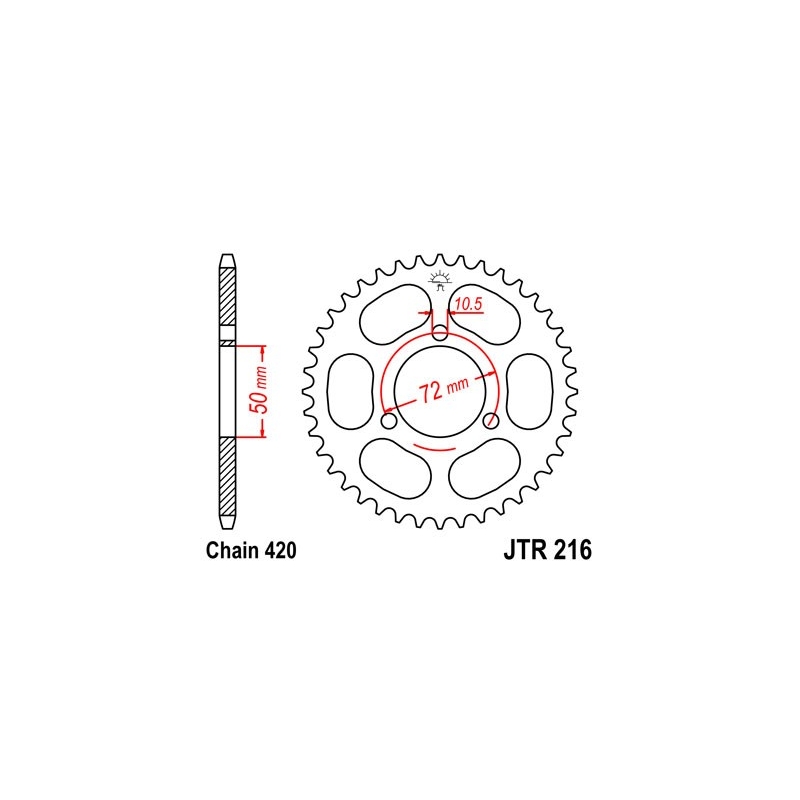 Reťazová rozeta JT 36T, 420