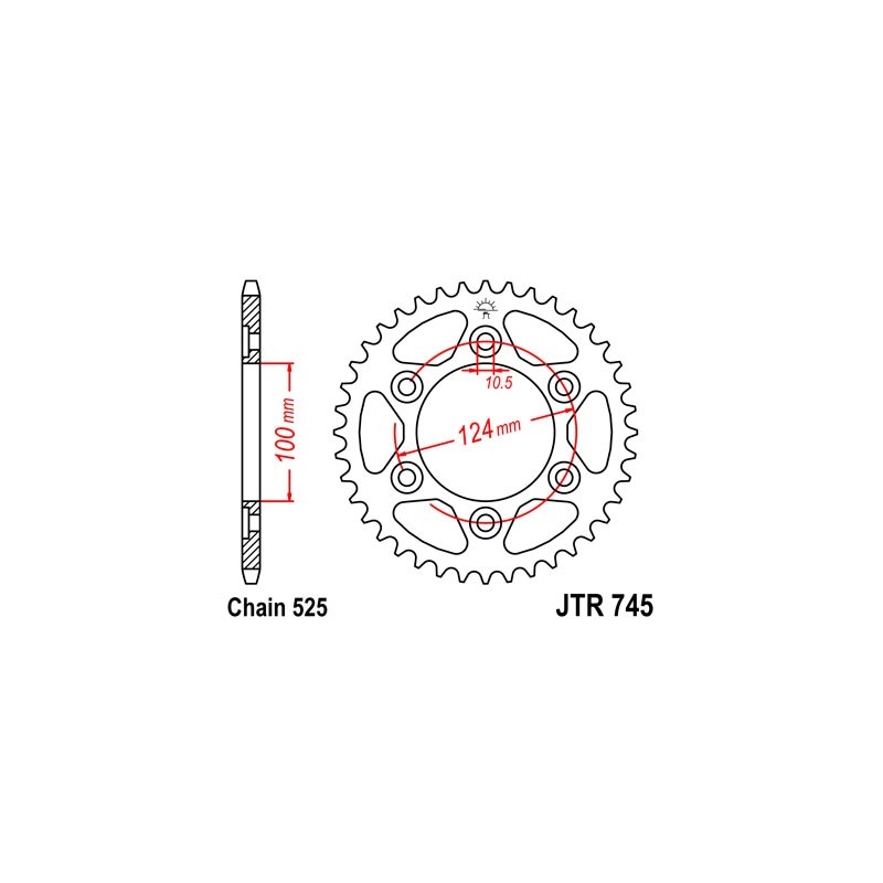 Reťazová rozeta JT 37T, 525