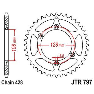 Reťazová rozeta JT JTR 797-51 51T, 428