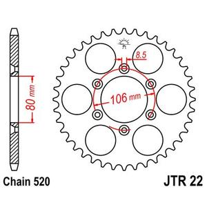 Reťazová rozeta JT JTR 22-45 45T, 520