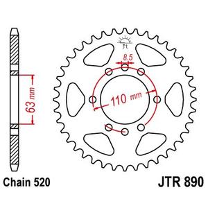 Reťazová rozeta JT JTR 890-42ZBK 42T, 520 Čierny zinok