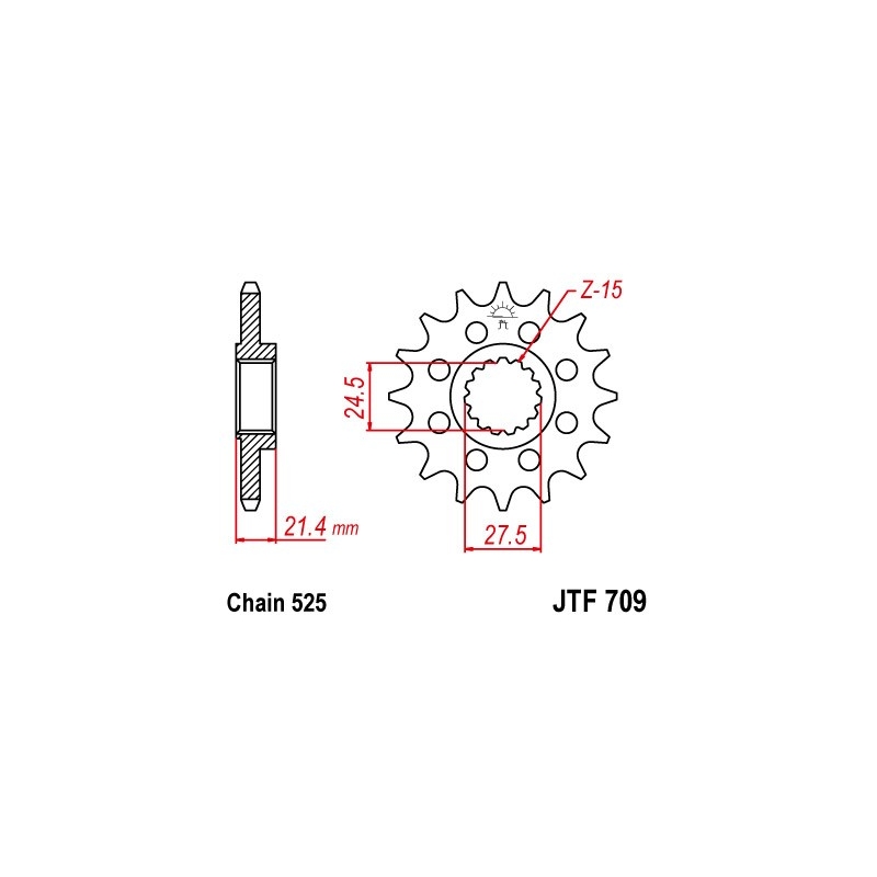 Reťazové koliečko JT 15T, 525