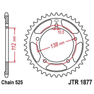 Reťazová rozeta JT JTR 1877-45 45T, 525