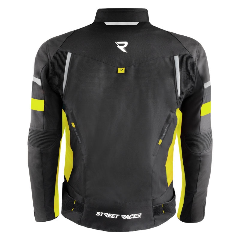 Bunda na motorku Street Racer Evans čierno-fluo žltá