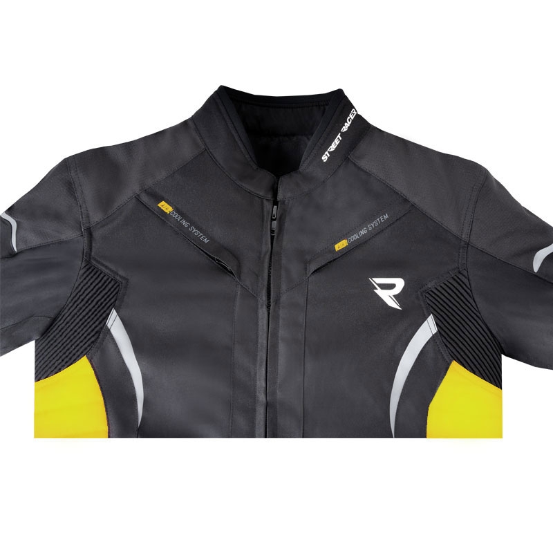 Bunda na motorku Street Racer Evans čierno-fluo žltá