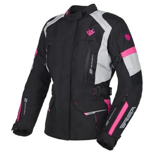 Dámska bunda na motocykel RSA EXO 2 čierno-šedo-ružová