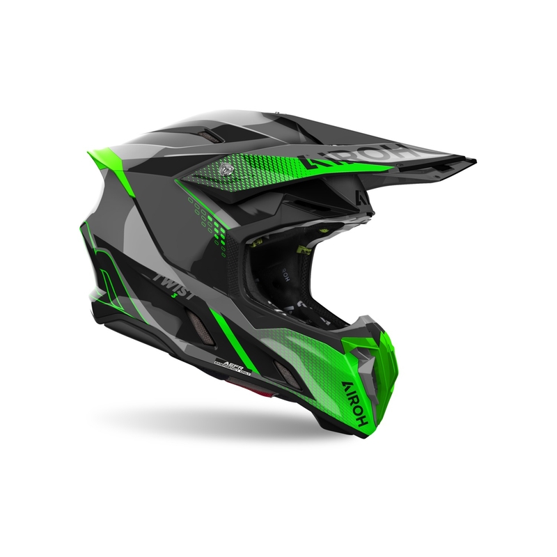 Motokrosová prilba Airoh Twist 3 Shard lesklá zelená