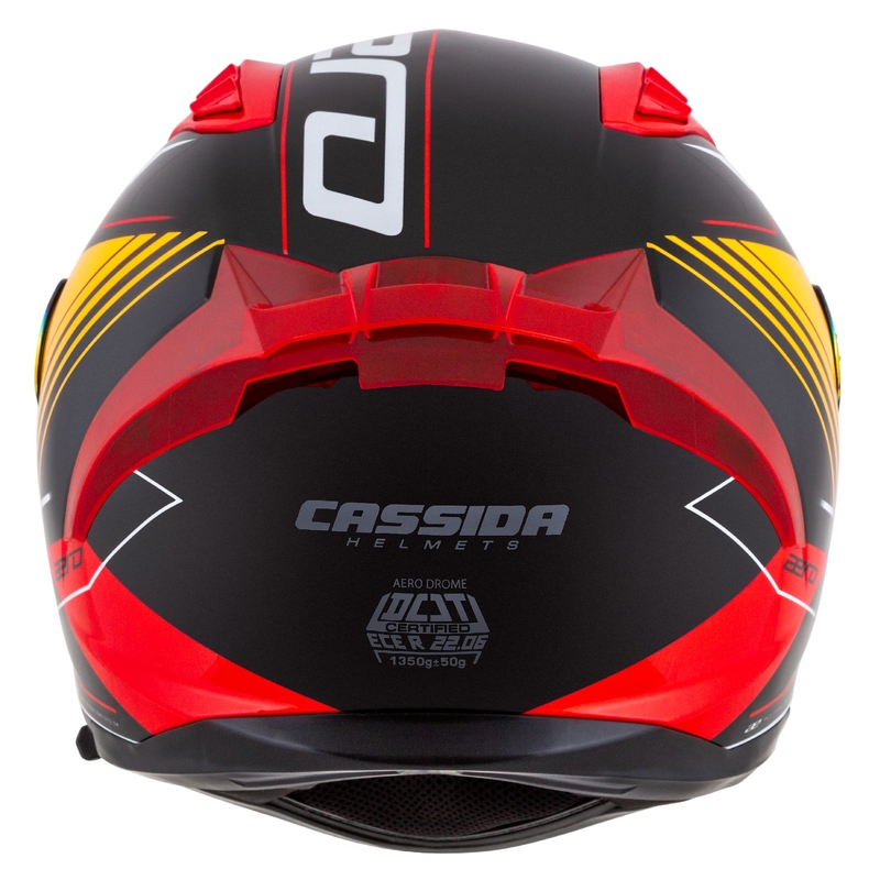 Integrálna prilba na motocykel Cassida Aero Drome perleťovo čierno-oranžovo-červeno-biela