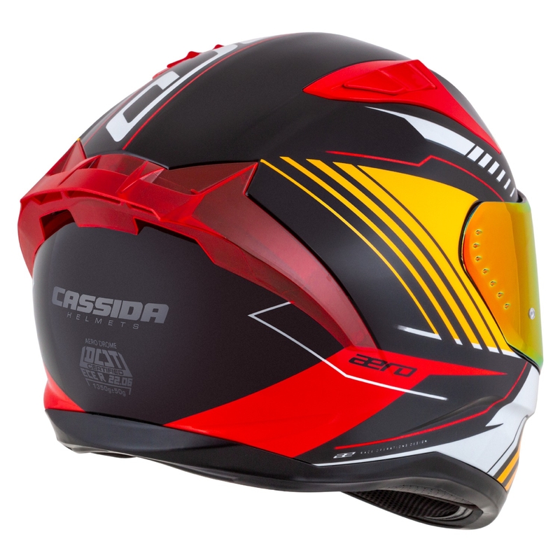 Integrálna prilba na motocykel Cassida Aero Drome perleťovo čierno-oranžovo-červeno-biela