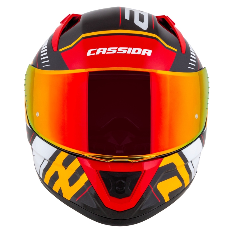 Integrálna prilba na motocykel Cassida Aero Drome perleťovo čierno-oranžovo-červeno-biela