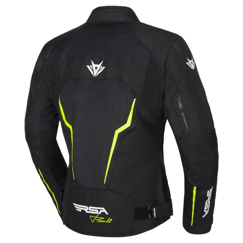 Dámska bunda na motocykel RSA Bolt čierno-bielo-fluo žltá