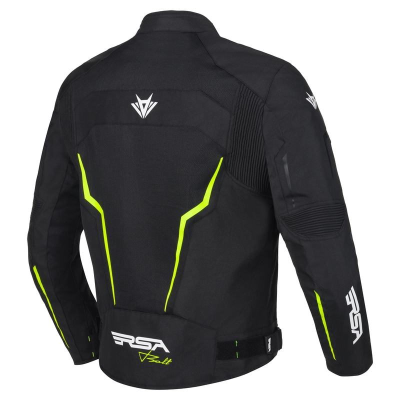Bunda na motocykel RSA Bolt čierno-bielo-fluo žltá