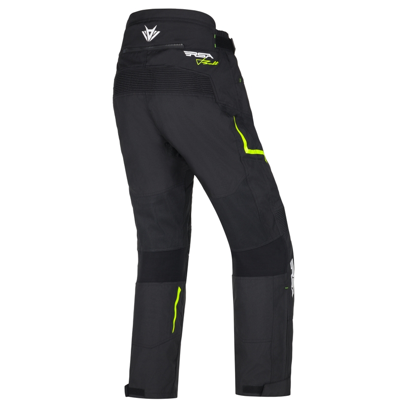 Nohavice na motocykel RSA Bolt čierno-bielo-fluo žlté