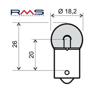 Žiarovka RMS 246510211 12V 10W, BA15S oranžová
