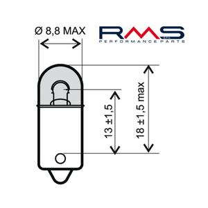 Žiarovka RMS 246510411 12V 4W, BA9S biela