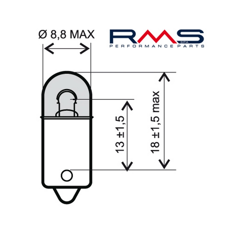 Žiarovka RMS 12V 4W, BA9S biela