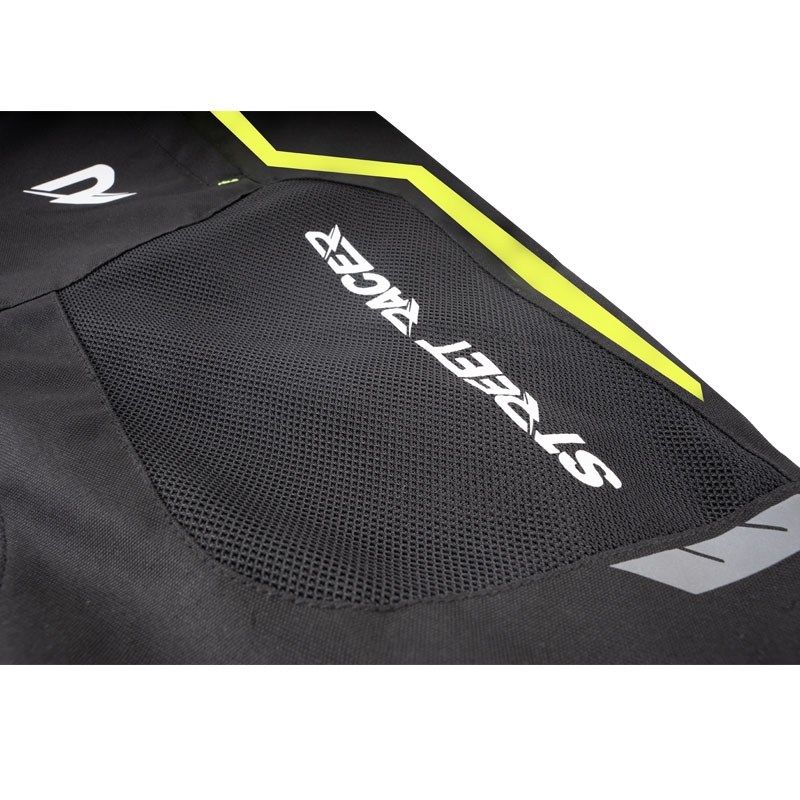 Nohavice na motorku Street Racer Flex Air čierno-fluo žlté