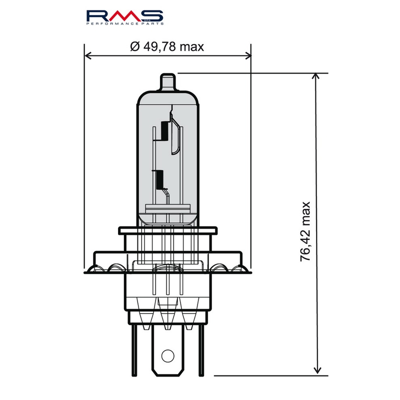 Žiarovka RMS 12V 35/35W, H4 biela