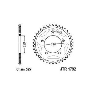 Reťazová rozeta JT 45T, 525