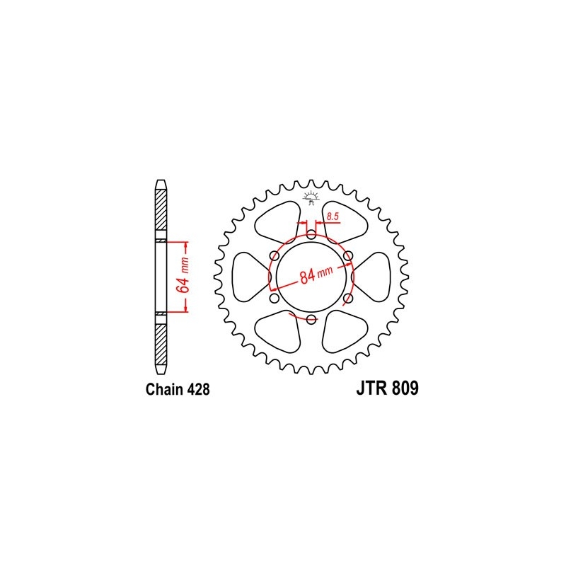 Reťazová rozeta JT 55T, 428